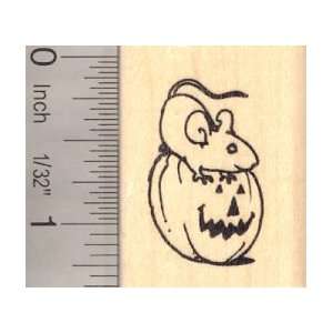  Rat on Jack O Lantern, Halloween Rubber Stamp Arts 