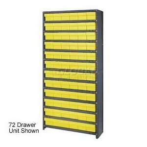  Closed Shelving Drawer Unit   36x12x75   36 Drawers Yellow 