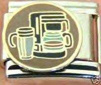 Italian Charms Coffee Maker and Cup Charm  