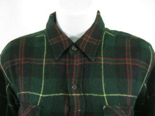 POLO SPORT Green Red Flannel Shirt Size Medium  