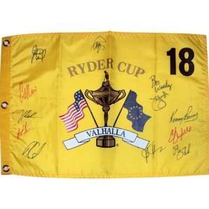 : 2008 Ryder Cup (Valhalla) Golf Pin Flag Autographed by 12 Team USA 
