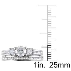 14k White Gold 1 CT TDW Round Diamond Bridal Ring Set (G H, I1 I2 