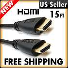 15 ft high speed hdmi 3d wire cable bluray m m 1080p hdtv dts xbox 