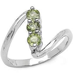 54ctw Genuine Green Sapphire 3 Stone Silver Ring Price $40.49