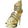 Celeste Womens Rosie 02 Gold Stiletto Sandals  