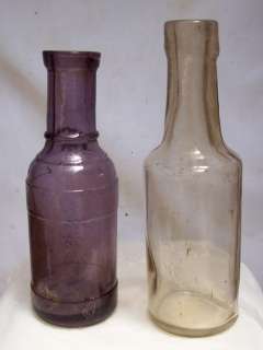 Two Small Vintage Peppersauce Bottles Tabasco? 1890s  