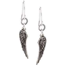 Charming Life Sterling Silver Angel Wing Charm Earrings