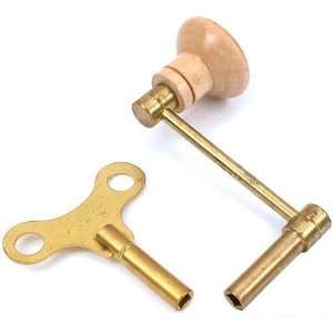  2 Brass Clock Chime Crank Keys Repair Tools Sz 9 4.50mm 