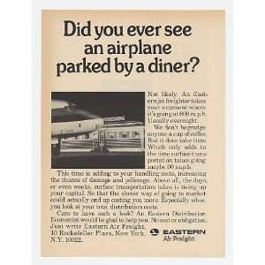  1969 Eastern Air Freight Jet Airplane Parked Diner Print 