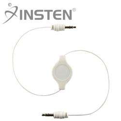   White Retractable 3.5mm M/ M Audio Extension Cable  Overstock