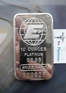 Engelhard, 10 Ounce, .9995 Platinum Bar  