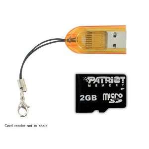  2GB Patriot microSD Memory Card + USB Card Reader (Orange 