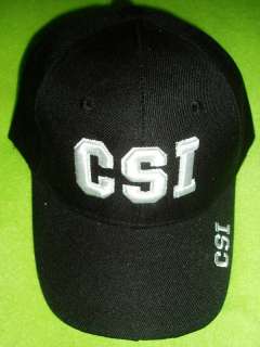 CSI BASEBALL CAP HAT BLACK ONE SIZE ADJUSTABLE NEW  