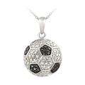 Sterling Silver Black Diamond Accent Soccer Ball Necklace Today 