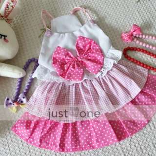 lovely big bow dog dress clothes costume skirt pink s m l xl article 