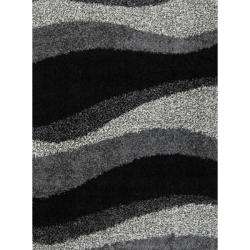 Contemporary Black Shag Rug (66 x 98)  