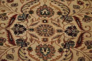 8x10 WOOL HAND KNOTTED AREA RUG BEIGE w/ RED SAROUK  