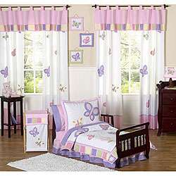 Pink/ Purple Butterfly Collection 5 piece Toddler Girlss Bedding Set 