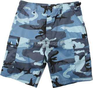 Camouflage Military BDU Combat Cargo Camo Army Shorts  