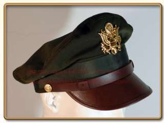 WW2 US Army Air Force Officers Olive Drab Crusher Cap  
