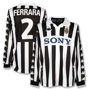 99 00 Juventus Home Players Jersey + Ferrara 2 + Serie A Patch  