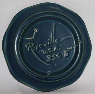 Roseville Pottery Apple Blossom Blue Flower Pot Saucer 356 5  