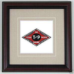 Texas and Pacific T & P Railroad framed ceramic tile  
