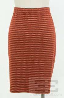  2pc Orange Shimmer Knit Zip Up Jacket & Skirt Suit Size 8/12  