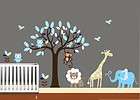 Nursery Wall Decal   Colorful Curl Tree&Birds and Owls  