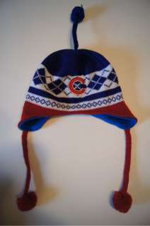New Chicago Cubs winter Knit Blue & Red cap hat boys sz 4 7  
