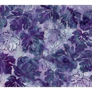  Hoffman Bali Handpaints Batik Mum Leaf Purple Haze Cotton 