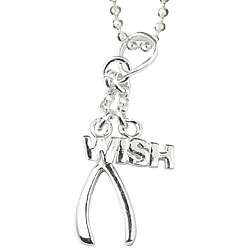 Sterling Essentials Sterling Silver 16 inch Make a Wish Necklace 