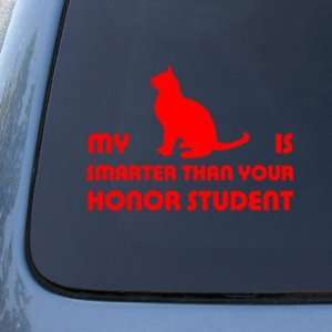 HONOR STUDENT   CAT   Vinyl Car Decal Sticker #1526  Vinyl Color: Red