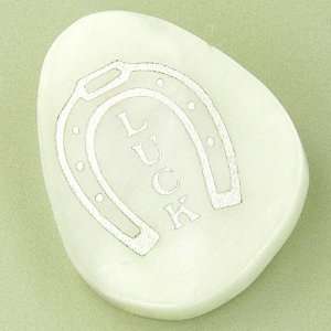   Good Luck Talisman Lucky Horse Shoe In White Jade: Everything Else