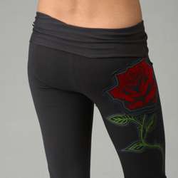 Le Donne Womens Fold over Waistband Yoga Pants  