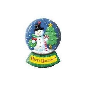   Holiday Snowman Globe 33 Mylar Double Sided Balloon Toys & Games