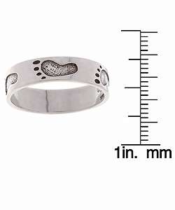 Sterling Silver Footprint Ring  