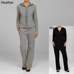 Kaktus Womens French Terry Ruffle Jacket and Pants Set  Overstock 