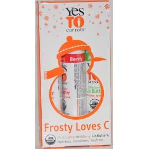  Yes To Carrots Frosty Loves C Lip Butter Set, one 3 piece 