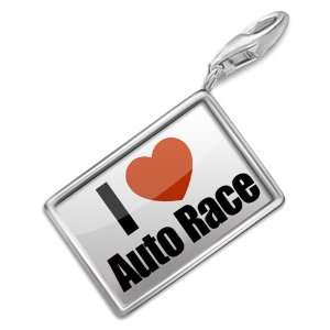  FotoCharms I Love Race Car   Charm with Lobster Clasp 