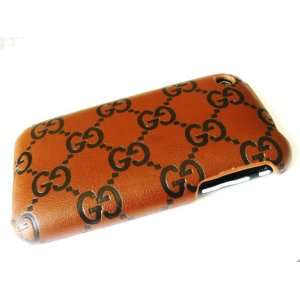 com iPhone LEATHER Hard Back Case Cover Designer GC Style Brwn 3g 3gs 