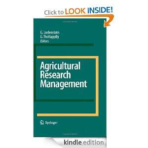 Agricultural Research Management G. Loebenstein, G. Thottappilly 