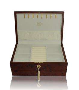 New Lenox Crystal Eternity Maple Wood Jewelry Box  