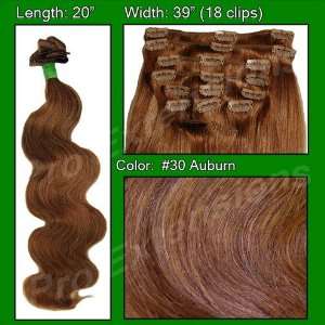  20 Clip In Body Wave Hair Extensions   #30 Auburn Health 