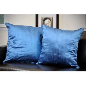  Custom Winter Blue Textured Silk Throw Pillow Covers