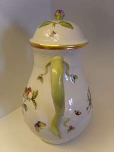 Stunning Large Herend Coffee Pot Beautiful Handpainted Butterfly 