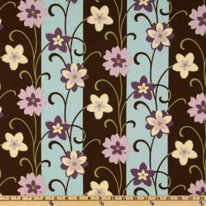  44 Wide City Blooms Blooms & Stripes Chocolate Fabric By 