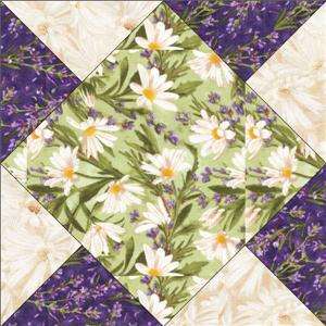   Simple Pleasures Purple Green Floral Quilt Kit Precut Block  