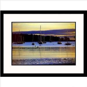 Boats in Harbor at Sunset Framed Photograph   Kindra Clineff Frame 