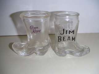 Shot Glasses, 1 Jim Beam and 1 Crown Royal Cowboy Boot  